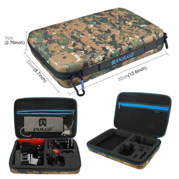 PULUZ 45 in 1 Accessories Ultimate Combo Kits with Camouflage EVA Case (Chest Strap + Suction Cup Mount + 3-Way Pivot Arms + J-Hook Buckle + Wrist Strap + Helmet Strap + Surface Mounts + Tripod Adapte ...  for GoPro, Insta360, DJI and Other Action Cameras - free shipping - PMC TechLife - Order now!