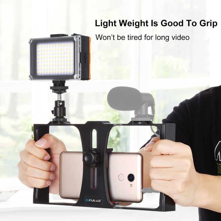 PULUZ 2 in 1 Vlogging Live Broadcast LED Selfie Light Smartphone Video Rig Kits with Cold Shoe Tripod Head for iPhone, Galaxy, Huawei, Xiaomi, HTC, LG, Google, and Other Smartphones(Red) - free shipping - PMC TechLife - Order now!