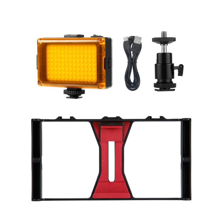 PULUZ 2 in 1 Vlogging Live Broadcast LED Selfie Light Smartphone Video Rig Kits with Cold Shoe Tripod Head for iPhone, Galaxy, Huawei, Xiaomi, HTC, LG, Google, and Other Smartphones(Red) - free shipping - PMC TechLife - Order now!