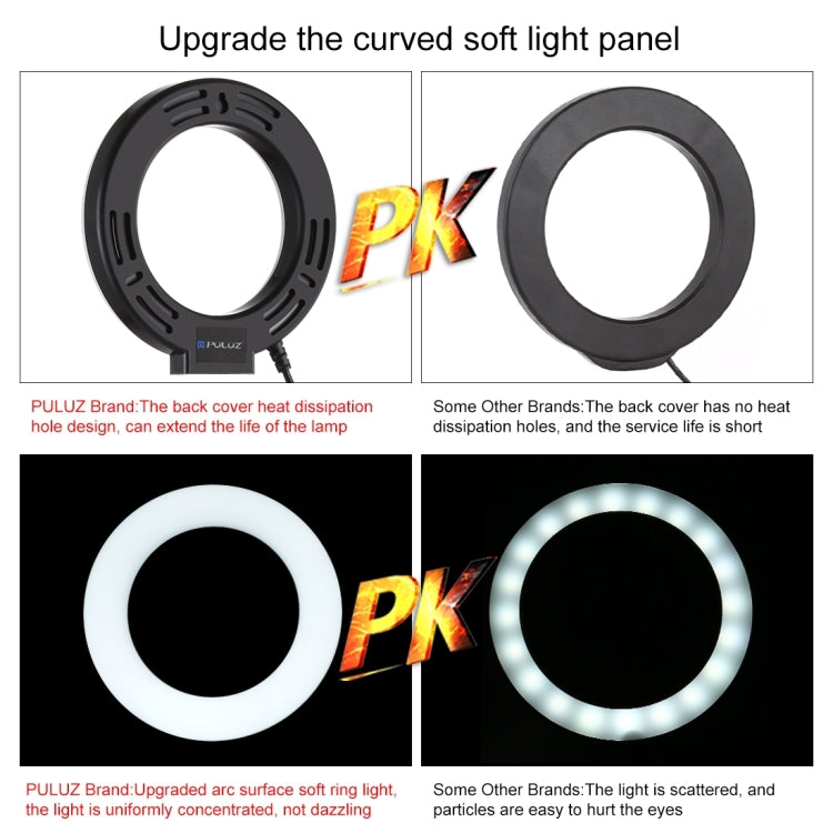 PULUZ Tripod Mount +  Extension Rod + Live Broadcast Dual Phone Bracket + 6.2 inch 16cm LED Ring Vlogging Video Light Kits - free shipping - PMC Jewellery - Order now!