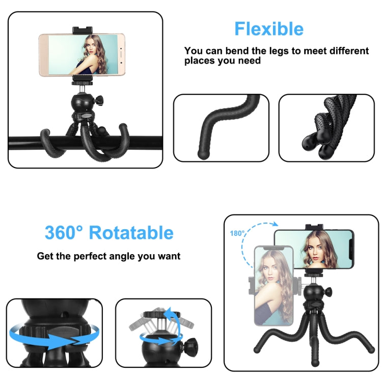 PULUZ Mini Octopus Flexible Tripod Holder with Ball Head & Phone Clamp + Tripod Mount Adapter & Long Screw for SLR Cameras, GoPro, Cellphone, Size: 25cmx4.5cm - Portable Mini Tripod by PULUZ | Online Shopping South Africa | PMC TechLife | Buy Now Pay Later Mobicred