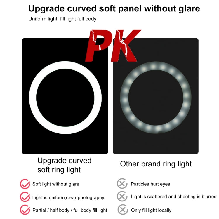 PULUZ 7.9 inch 20cm Light + Desktop Tripod Mount USB 3 Modes Dimmable Dual Color Temperature LED Curved Light Ring Vlogging Selfie Beauty Photography Video Lights with Phone Clamp(Black) - Ring Light by PULUZ | Online Shopping South Africa | PMC TechLife | Buy Now Pay Later Mobicred