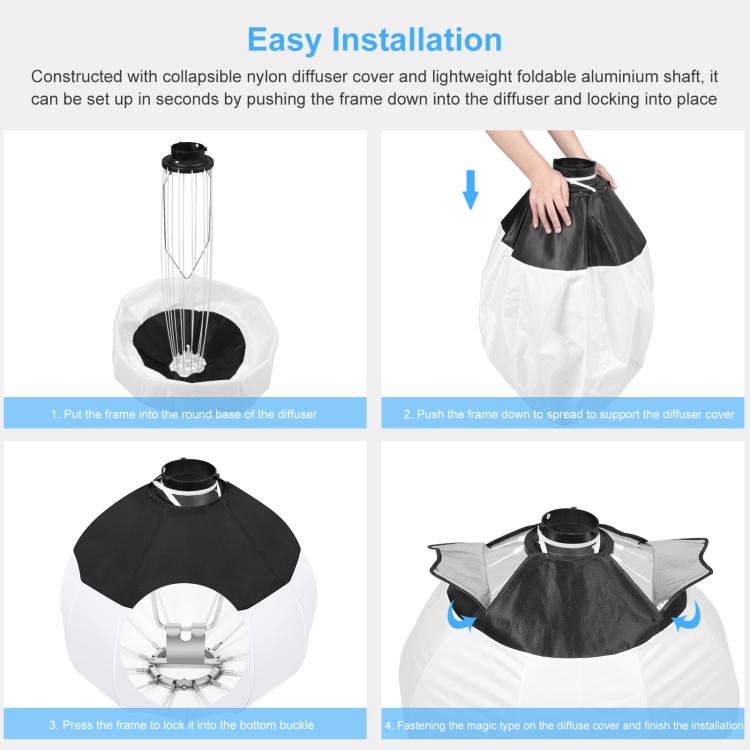 PULUZ 220V 120W Studio Video Light + 2.8m Light Holder + 65cm Foldable Lantern Softbox Photography Kit(EU Plug) - free shipping - PMC TechLife - Order now!