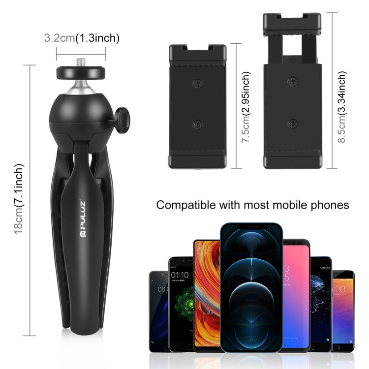PULUZ Live Broadcast Smartphone Video Light Vlogger Kits with LED Light + Tripod Mount + Phone Clamp Holder(Black) - free shipping - PMC Jewellery - Order now!
