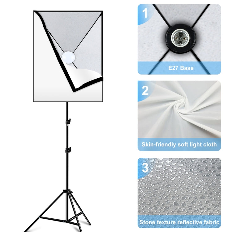 PULUZ Softbox Lighting Kit 2 PCS 50x70cm Professional Photo Studio Photography Light Equipment with 2 x E27 Socket Bulb Photography Lighting Kit(US Plug) - free shipping - PMC TechLife - Order now!