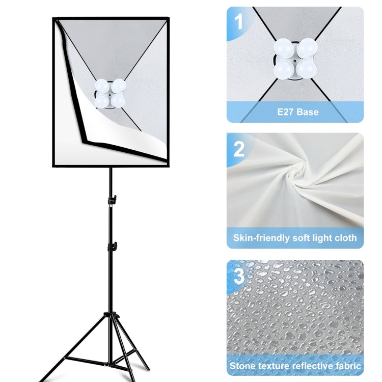 PULUZ Softbox Lighting Kit 2 PCS 50x70cm Professional Photo Studio Photography Light Equipment with 8 x E27 20W E27 Socket Bulb Photography Lighting Kit for Filming Portrait Shooting / Fashion Advertising Photography(US Plug) - free shipping - PMC TechLife - Order now!