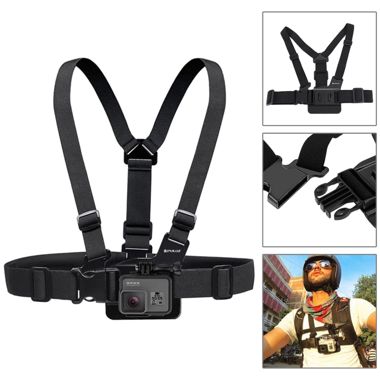 PULUZ 20 in 1 Accessories Combo Kit with Camouflage EVA Case (Chest Strap + Head Strap + Suction Cup Mount + 3-Way Pivot Arm + J-Hook Buckles + Extendable Monopod + Tripod Adapter + Bobber Hand Grip + ...  for GoPro, Insta360, DJI and Other Action Cameras -  by PULUZ | Online Shopping South Africa | PMC TechLife | Buy Now Pay Later Mobicred