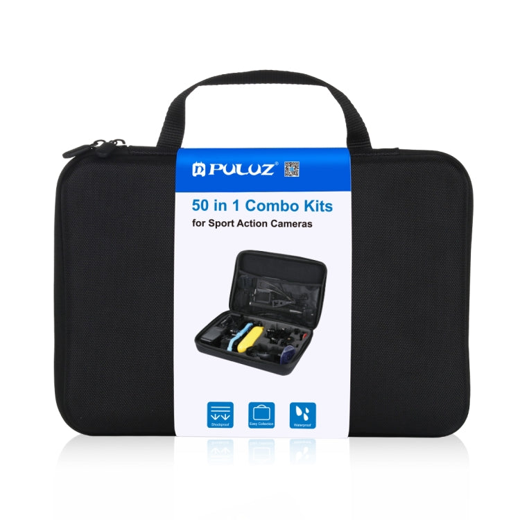 PULUZ 50 in 1 Accessories Total Ultimate Combo Kits with EVA Case (Chest Strap + Suction Cup Mount + 3-Way Pivot Arms + J-Hook Buckle + Wrist Strap + Helmet Strap + Extendable Monopod + Surface Mounts ...  for GoPro, Insta360, DJI and Other Action Cameras -  by PULUZ | Online Shopping South Africa | PMC TechLife | Buy Now Pay Later Mobicred