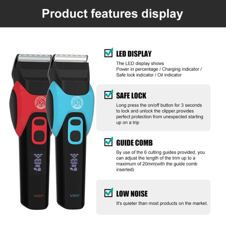 VGR V-208 Professional Pet Barber Electric Hair Clipper (Blue) - Electric Clipper by VGR | Online Shopping South Africa | PMC TechLife