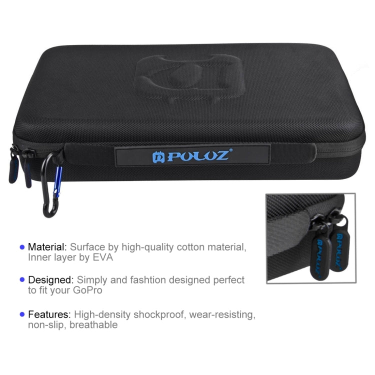 PULUZ Waterproof Carrying and Travel Case for GoPro, Insta360, DJI and Other Action Cameras Accessories, Large Size: 32cm x 22cm x 7cm - Carry Cases by PULUZ | Online Shopping South Africa | PMC TechLife | Buy Now Pay Later Mobicred