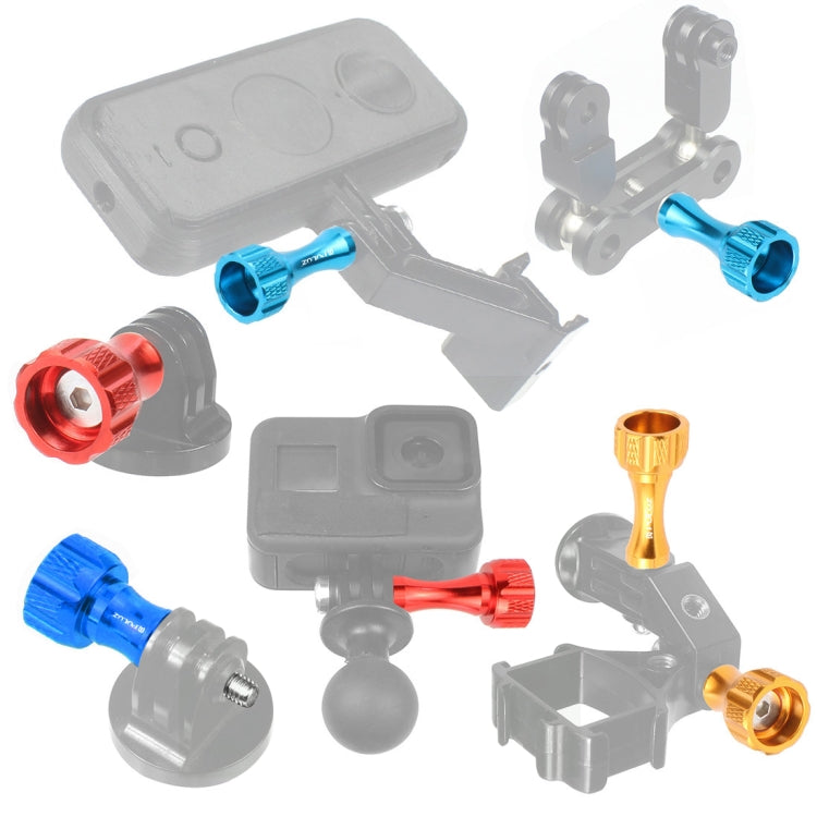 PULUZ CNC Aluminum Thumb Knob Stainless Bolt Nut Screw Set for GoPro Hero12 Black / Hero11 /10 /9 /8 /7 /6 /5, Insta360 Ace / Ace Pro, DJI Osmo Action 4 and Other Action Cameras(Red) - Screws by PULUZ | Online Shopping South Africa | PMC TechLife | Buy Now Pay Later Mobicred