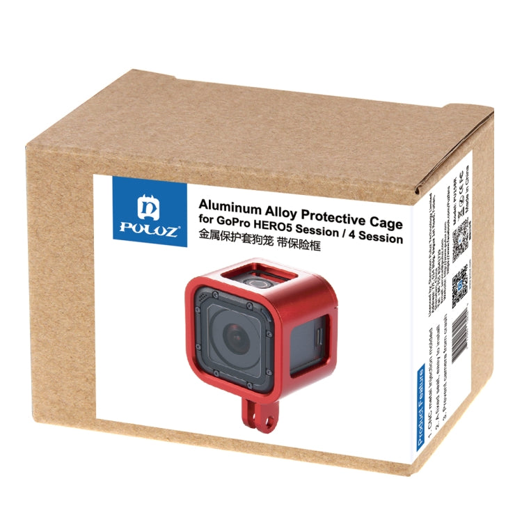 PULUZ Housing Shell CNC Aluminum Alloy Protective Cage with Insurance Frame for GoPro HERO5 Session /HERO4 Session /HERO Session(Red) - free shipping - PMC TechLife - Order now!
