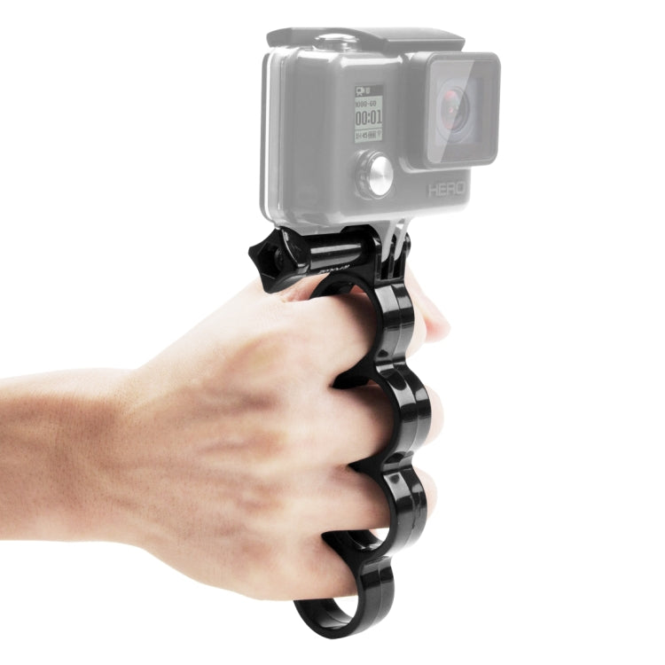 PULUZ Handheld Plastic Knuckles Fingers Grip Ring Monopod Tripod Mount with Thumb Screw for GoPro, Insta360, DJI and Other Action Cameras(Black) - Stabilizer Grip by PULUZ | Online Shopping South Africa | PMC TechLife | Buy Now Pay Later Mobicred