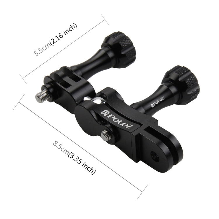 PULUZ CNC Aluminum Ball Joint Mount with 2 Long Screws for GoPro, Insta360, DJI and Other Action Cameras(Black) - free shipping - PMC TechLife - Order now!