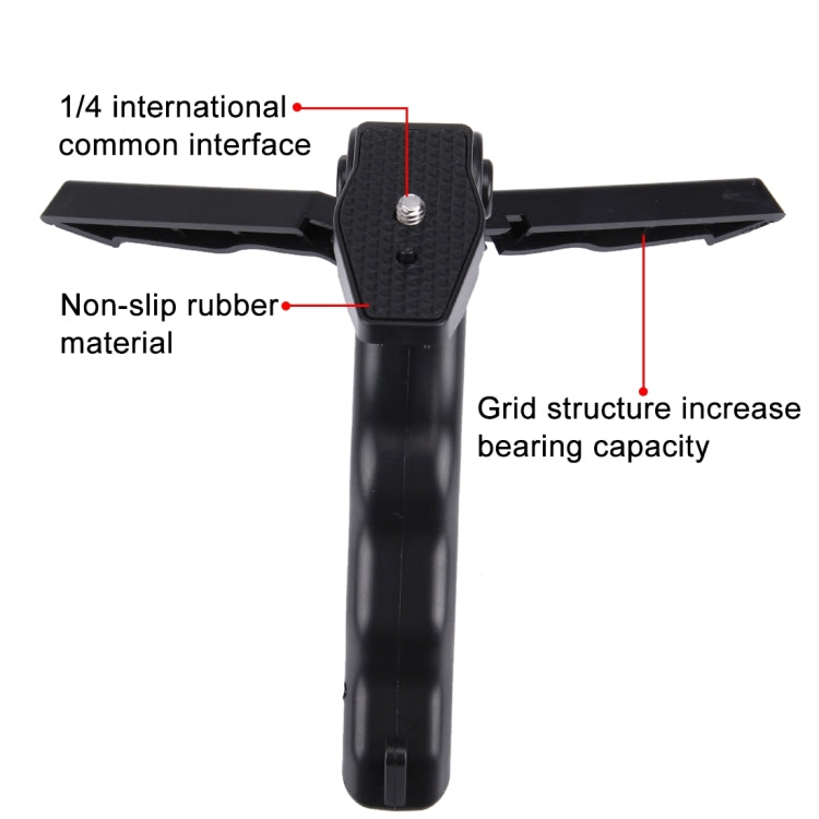 PULUZ Grip Folding Tripod Mount with Adapter & Screws for GoPro, Insta360, DJI and Other Action Cameras, Load Max: 2kg(Black) - Portable Mini Tripod by PULUZ | Online Shopping South Africa | PMC TechLife | Buy Now Pay Later Mobicred
