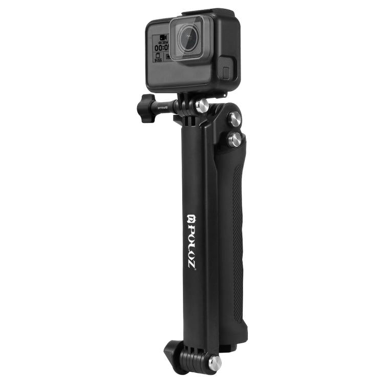 PULUZ 3-Way Grip Foldable Tripod Selfie-stick Extension Monopod for GoPro, Insta360 ONE R, DJI Osmo Action and Other Action Cameras, Length: 20-58cm - free shipping - PMC TechLife - Order now!