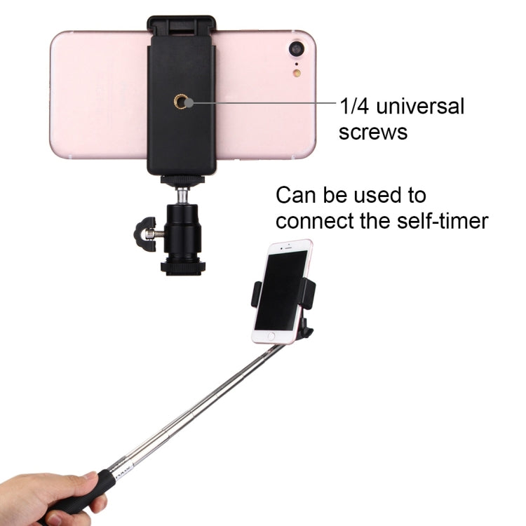 PULUZ 1/4 inch Hot Shoe Tripod Head +  Tripod Stand Clamp for iPhone, Samsung, Huawei, HTC, 5.5cm - 8cm Width Smartphones - Stand by PULUZ | Online Shopping South Africa | PMC TechLife | Buy Now Pay Later Mobicred