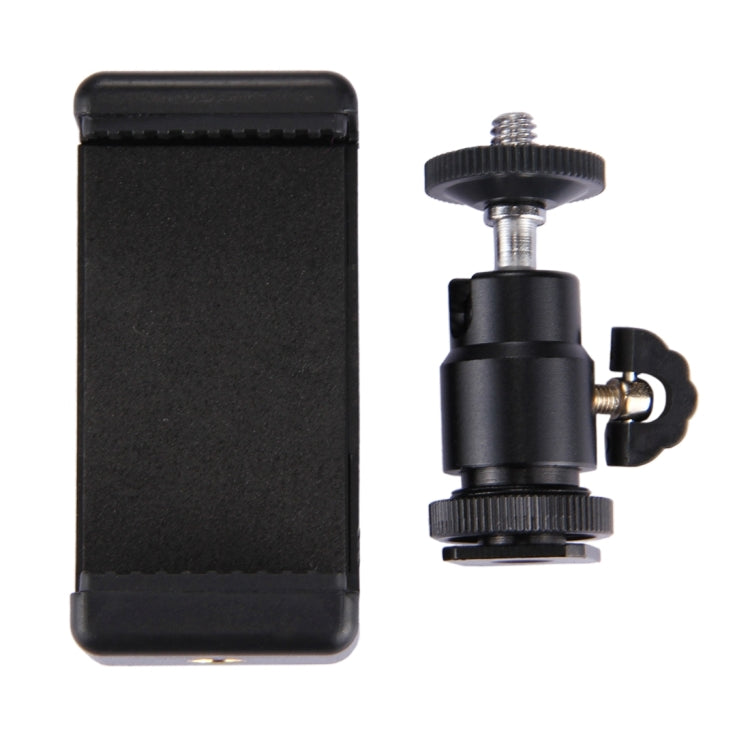 PULUZ 1/4 inch Hot Shoe Tripod Head +  Tripod Stand Clamp for iPhone, Samsung, Huawei, HTC, 5.5cm - 8cm Width Smartphones - Stand by PULUZ | Online Shopping South Africa | PMC TechLife | Buy Now Pay Later Mobicred