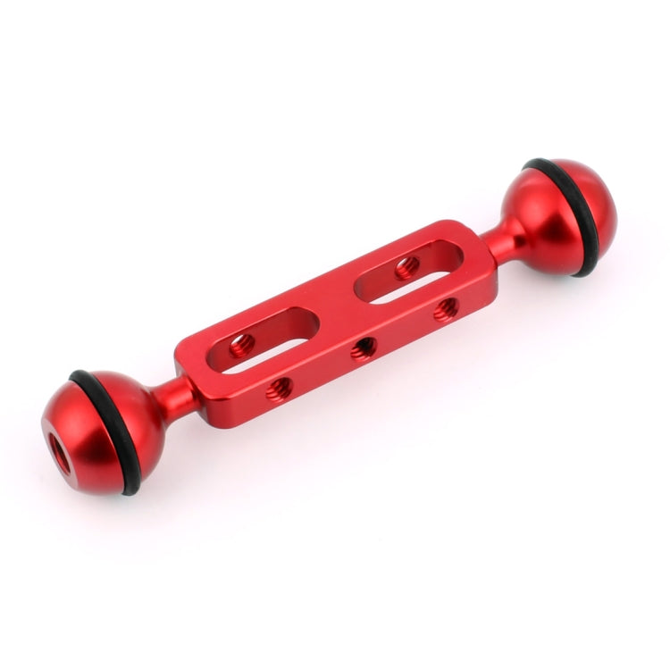 PULUZ 5.1 inch 13cm Aluminum Alloy Dual Balls Arm, Ball Diameter: 25mm(Red) - free shipping - PMC TechLife - Order now!