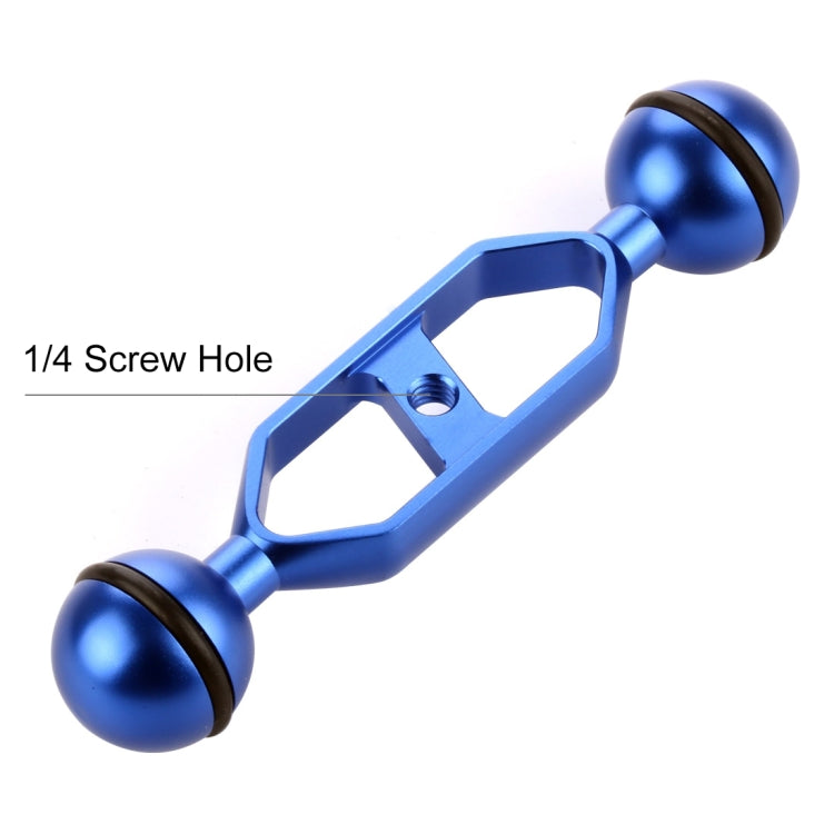 PULUZ 5.0 inch 12.6cm Aluminum Alloy Dual Balls Arm, Ball Diameter: 25mm(Blue) - free shipping - PMC TechLife - Order now!