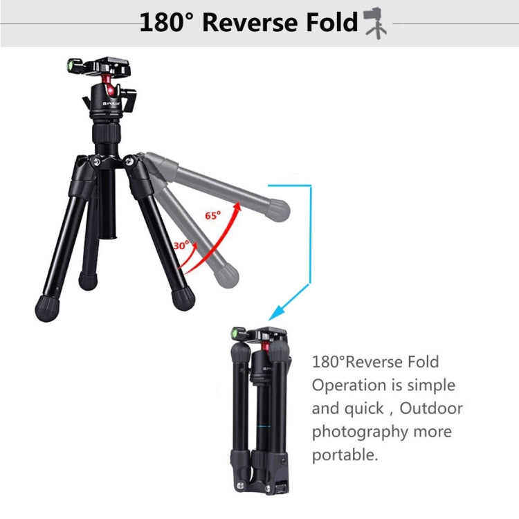PULUZ  Pocket Mini Microspur Photos Magnesium Alloy Tripod Mount with 360 Degree Ball Head  for DSLR &  Digital Camera, Adjustable Height: 24.5-57cm, Load Max: 3kg - free shipping - PMc TechLife - Order now!