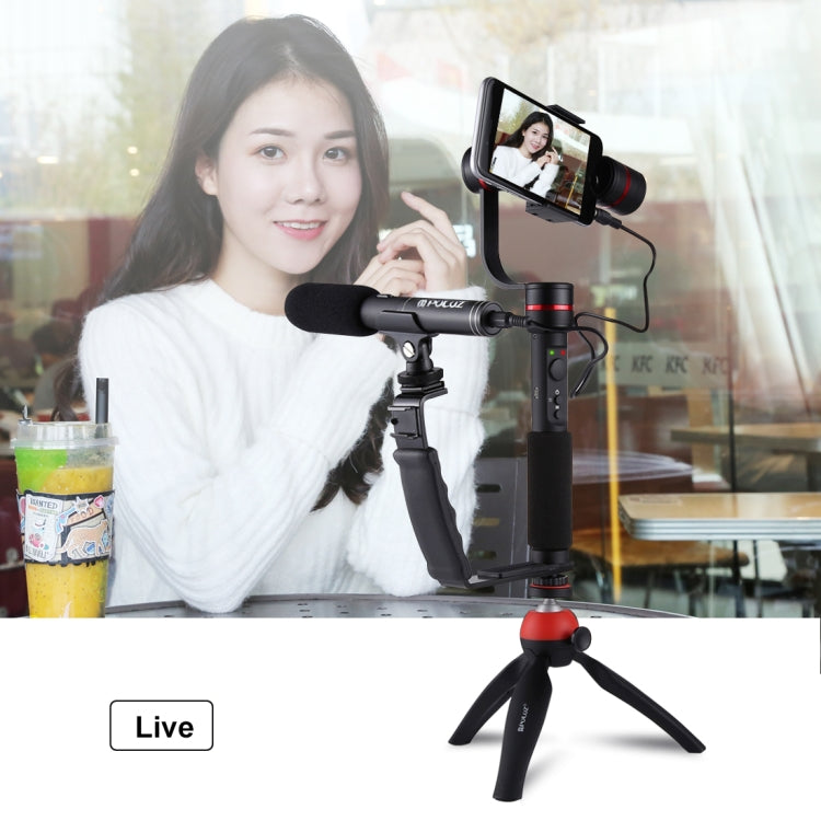 PULUZ L-Shape Bracket Handheld Grip Holder with Dual Side Cold Shoe Mounts for Video Light Flash, DSLR Camera - Hand Held Monopod by PULUZ | Online Shopping South Africa | PMC TechLife