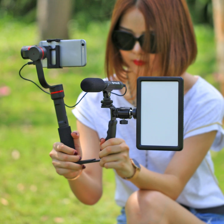 PULUZ L-Shape Bracket Handheld Grip Holder with Dual Side Cold Shoe Mounts for Video Light Flash, DSLR Camera - Hand Held Monopod by PULUZ | Online Shopping South Africa | PMC TechLife