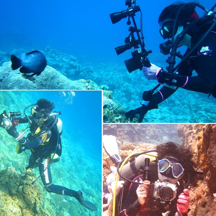 PULUZ Dual Handle Aluminium Tray Stabilizer with Dual Ball Aluminum Alloy Clamp for Underwater Camera Housings - free shipping - PMC TechLife - Order now!
