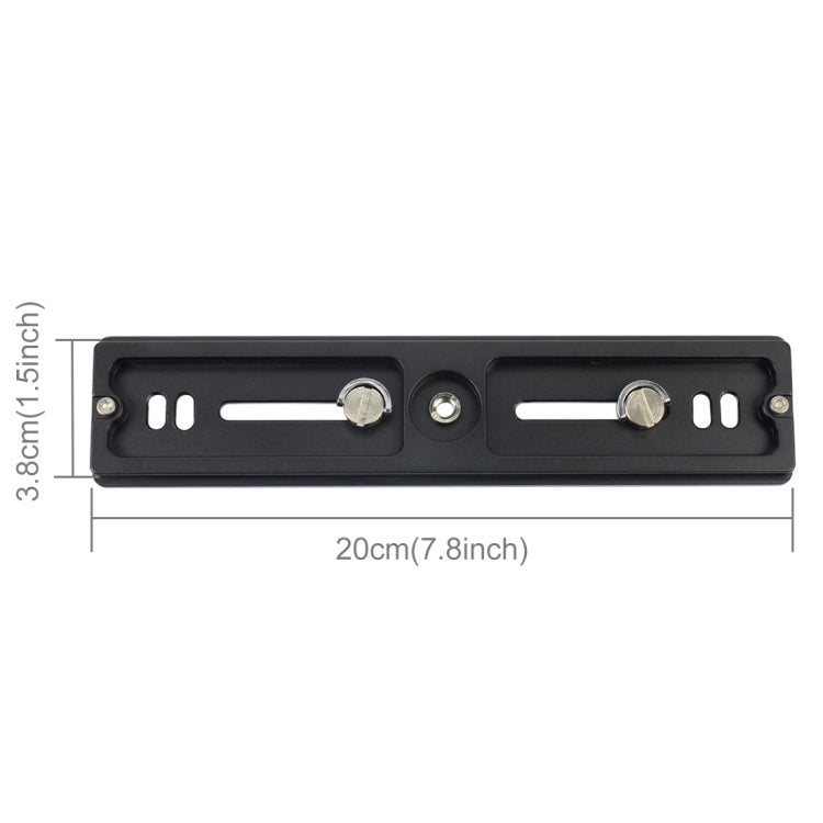 PULUZ 200mm Length PU-200 Aluminum-magnesium Alloy Quick Release Plate QR Clamp for Benro B3 / J2 /J3 Tripod Ball Head - Quick Release Plate by PULUZ | Online Shopping South Africa | PMC TechLife