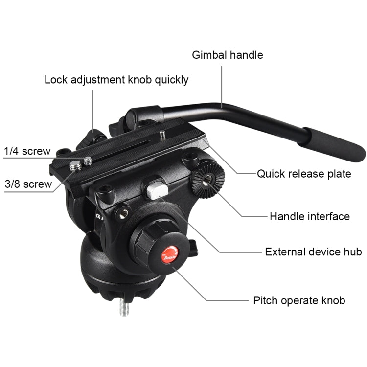 PULUZ Professional Heavy Duty Video Camcorder Aluminum Alloy Tripod with Fluid Drag Head for DSLR / SLR Camera, Adjustable Height: 80-160cm(Black) - free shipping - PMC TechLife - Order now!