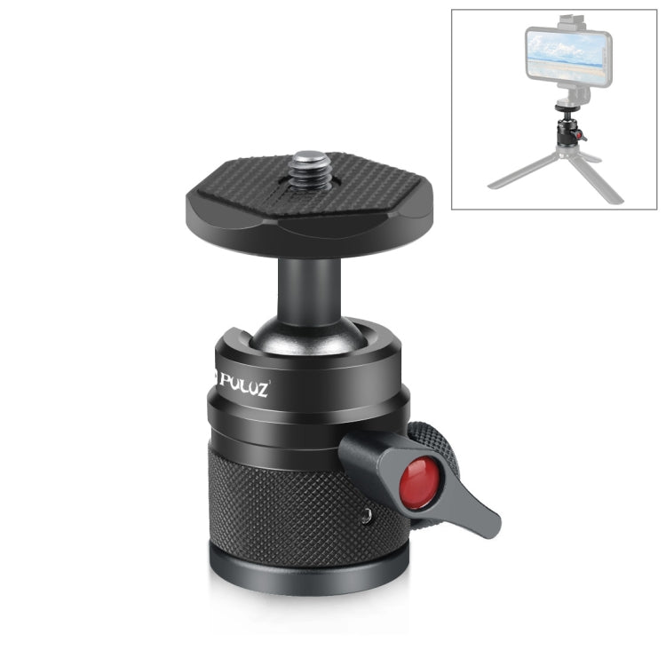 PULUZ 360 Panorama Aluminum Alloy Tripod Ball Head Adapter with Knob Lock(Black) - Tripod Heads by PULUZ | Online Shopping South Africa | PMC TechLife | Buy Now Pay Later Mobicred
