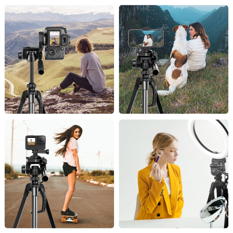 PULUZ Aluminum Selfie Live Tripod Mount with Three-dimensional Head & Phone Clamp(Black) - free shipping - PMC TechLife - Order now!