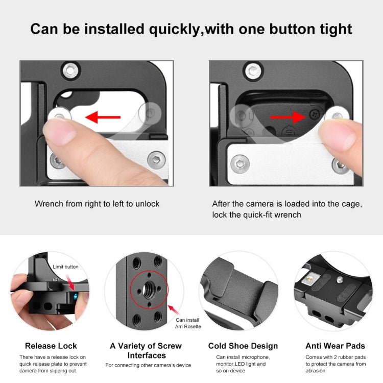 PULUZ Video Camera Cage Filmmaking Rig for Nikon Z6 / Z7(Black) - Camera Cage by PULUZ | Online Shopping South Africa | PMC TechLife | Buy Now Pay Later Mobicred