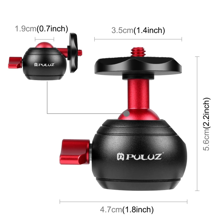 PULUZ 360 Degree Panoramic Metal Tripod Ball Head Adapter(Red) - free shipping - PMC TechLife - Order now!