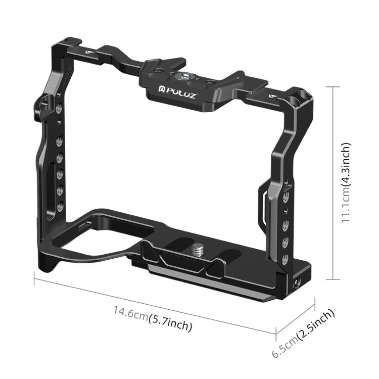 PULUZ Metal Camera Cage Stabilizer Rig for Sony A7 IV / ILCE-7M4 / A7M4 / A7M3 / A7R3  / A7R III / A7R5(Black) - free shipping - PMC TechLife - Order now!