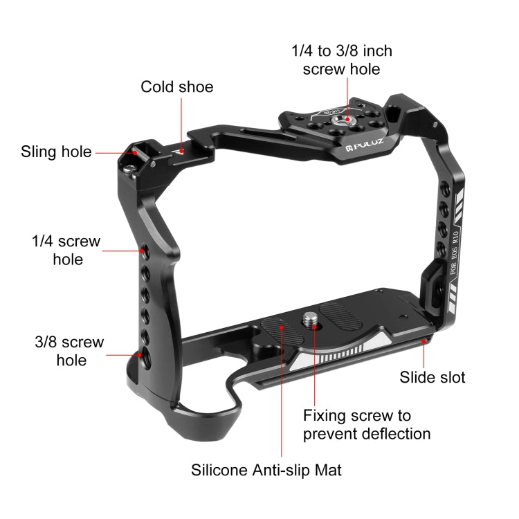 For Canon EOS R10 PULUZ Metal Camera Cage Stabilizer Rig (Black) - free shipping - PMC TechLife - Order now!