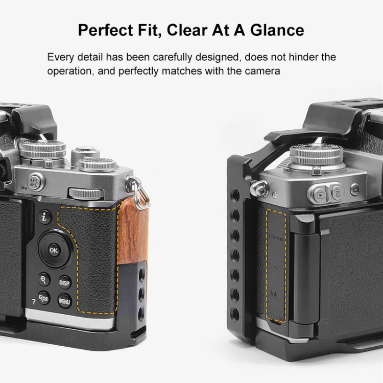 For Nikon ZFC PULUZ Wood Handle Metal Camera Cage Stabilizer Rig(Black) - free shipping - PMC TechLife - Order now!