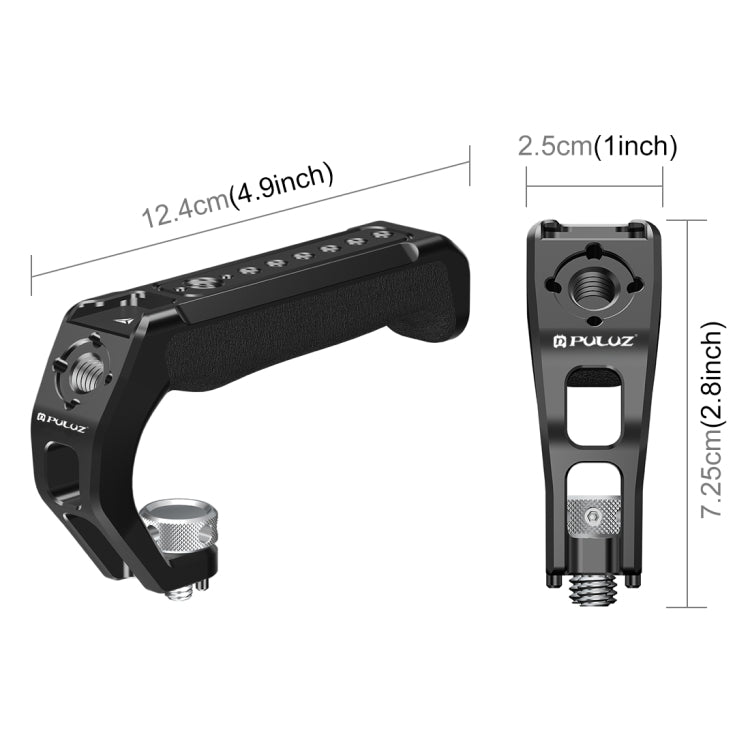 PULUZ Arri Metal Silicone Top Handle with Cold Shoe Mount for Mirrorless Camera Cage Stabilizer (Black) - free shipping - PMC TechLife - Order now!