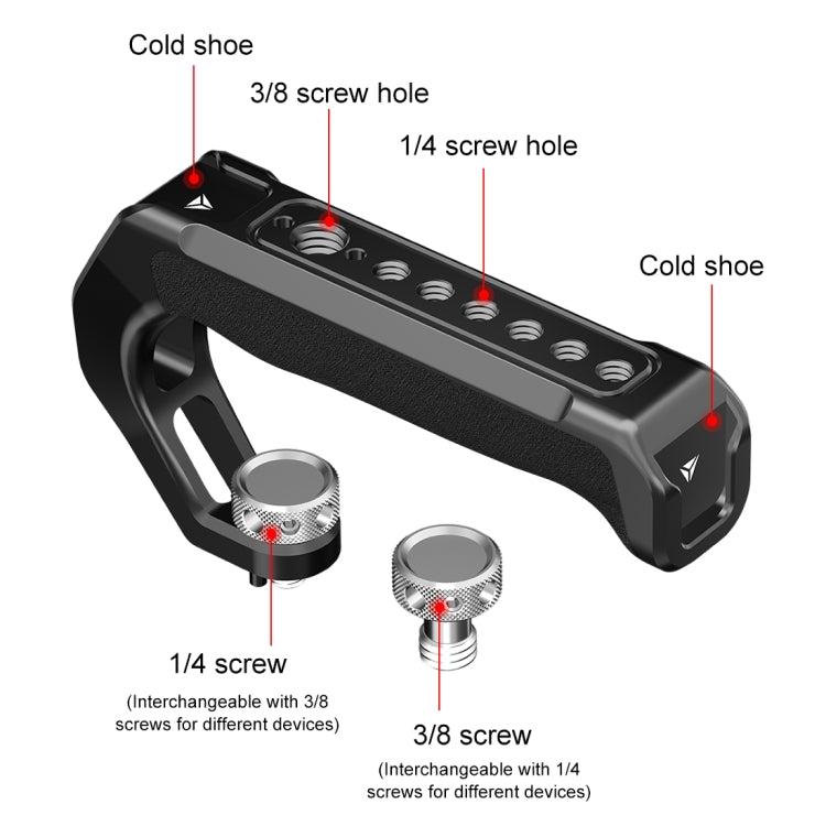 PULUZ Arri Metal Silicone Top Handle with Cold Shoe Mount for Mirrorless Camera Cage Stabilizer (Black) - free shipping - PMC TechLife - Order now!