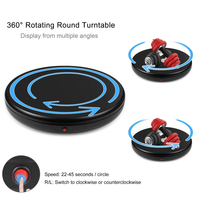 PULUZ 45cm Remote Control Adjusting Speed Rotating Turntable Display Stand, Black, Load 100kg(EU Plug) - free shipping - PMC TechLife - Order now!