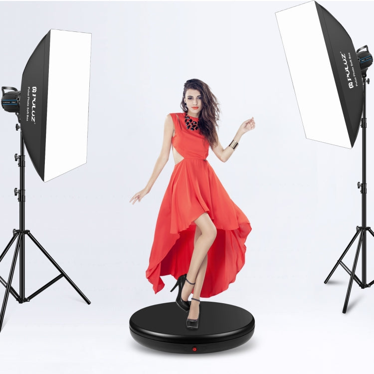 PULUZ 45cm Remote Control Adjusting Speed Rotating Turntable Display Stand, Black, Load 100kg(EU Plug) - free shipping - PMC TechLife - Order now!