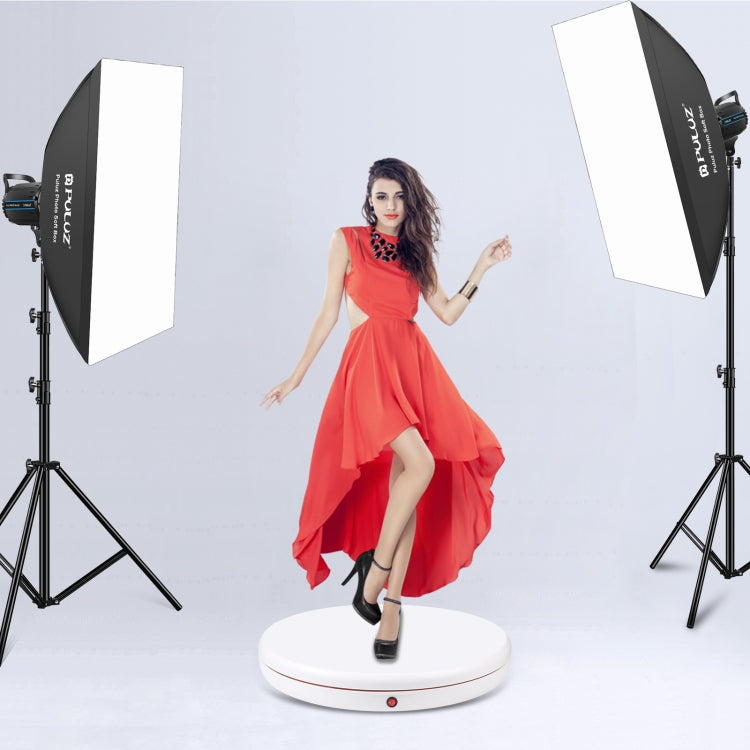 PULUZ 45cm Remote Control Adjusting Speed Rotating Turntable Display Stand, White, Load 100kg(AU Plug) - free shipping - PMC TechLife - Order now!