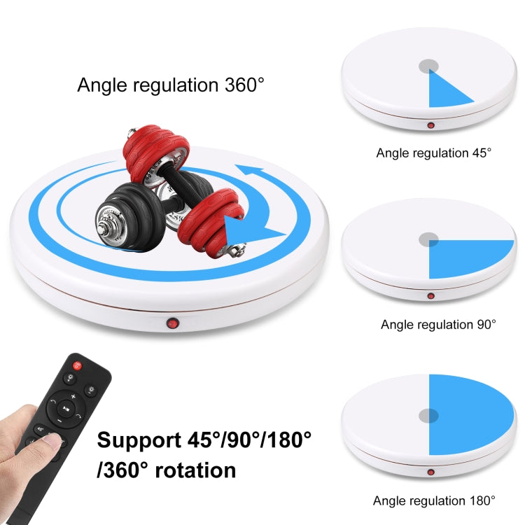 PULUZ 45cm Remote Control Adjusting Speed Rotating Turntable Display Stand, White, Load 100kg(EU Plug) - free shipping - PMC TechLife - Order now!