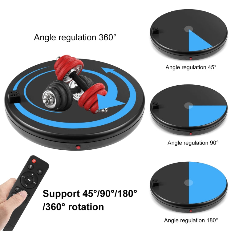PULUZ 45cm Remote Control Adjusting Speed Rotating Turntable Display Stand with Power Socket, Black, Load 100kg(US Plug) - free shipping - PMC TechLife - Order now!
