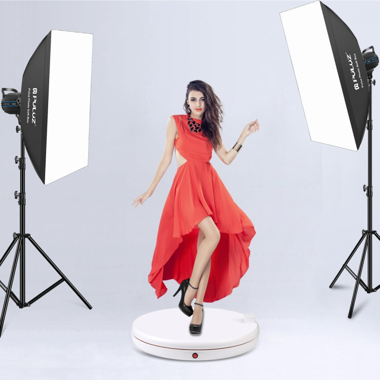 PULUZ 45cm Remote Control Adjusting Speed Rotating Turntable Display Stand with Power Socket, White, Load 100kg(EU Plug) - free shipping - PMC TechLife - Order now!