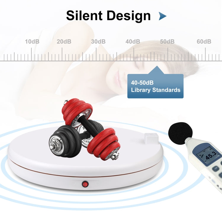 PULUZ 45cm Remote Control Adjusting Speed Rotating Turntable Display Stand with Power Socket, White, Load 100kg(US Plug) - free shipping - PMC TechLife - Order now!