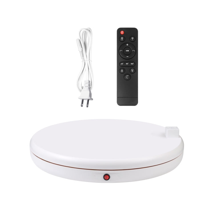 PULUZ 45cm Remote Control Adjusting Speed Rotating Turntable Display Stand with Power Socket, White, Load 100kg(US Plug) - free shipping - PMC TechLife - Order now!