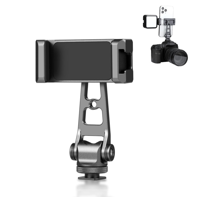 PULUZ Z-axis 360 Rotation Cold Shoes Aluminum Alloy Phone Clamp Holder Bracket (Black) - free shipping - PMC TechLife - Order now!