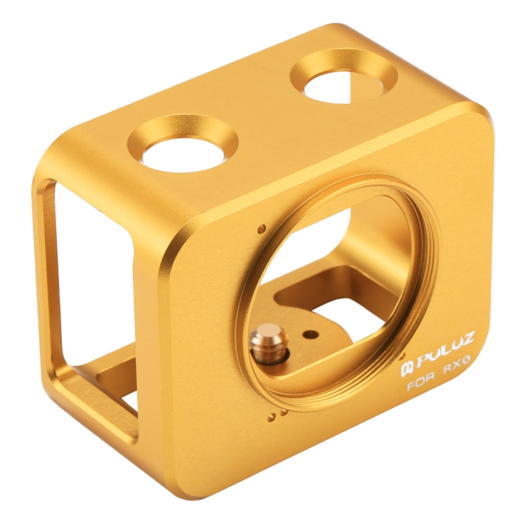 PULUZ for Sony RX0 Aluminum Alloy Protective Cage + 37mm UV Filter Lens + Lens Sunshade with Screws and Screwdrivers(Gold) - free shipping - PMC TechLife - Order now!