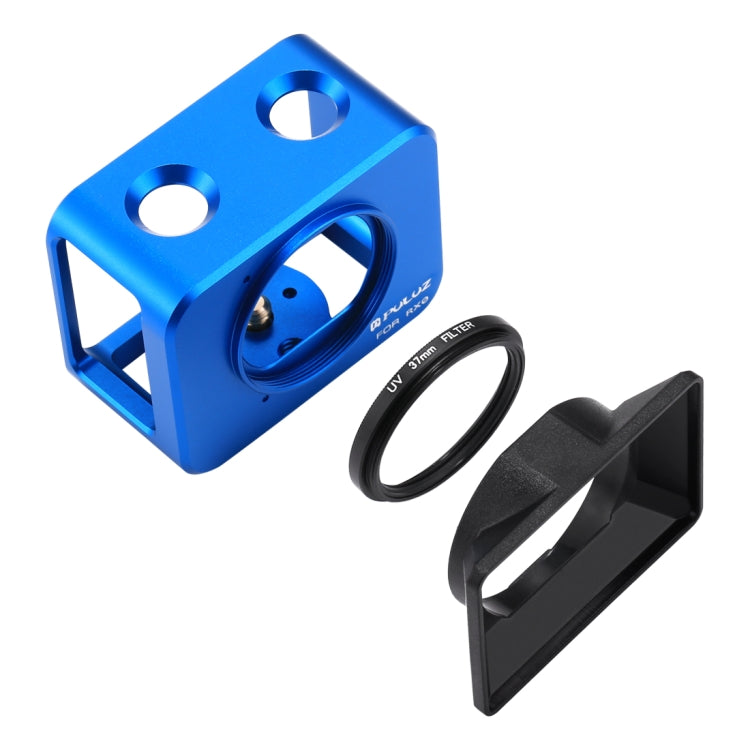 PULUZ for Sony RX0 Aluminum Alloy Protective Cage + 37mm UV Filter Lens + Lens Sunshade with Screws and Screwdrivers(Blue) - Metal Cases by PULUZ | Online Shopping South Africa | PMC TechLife | Buy Now Pay Later Mobicred
